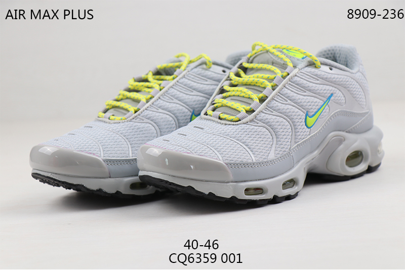 2020 Nike Air Max TN Plus White Silver Yellow Shoes